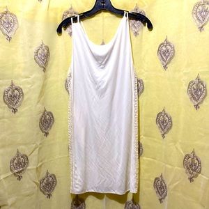 ITALIAN-MADE CHIO WHITE SLIP DRESS DOUBLED HEM SZ S
